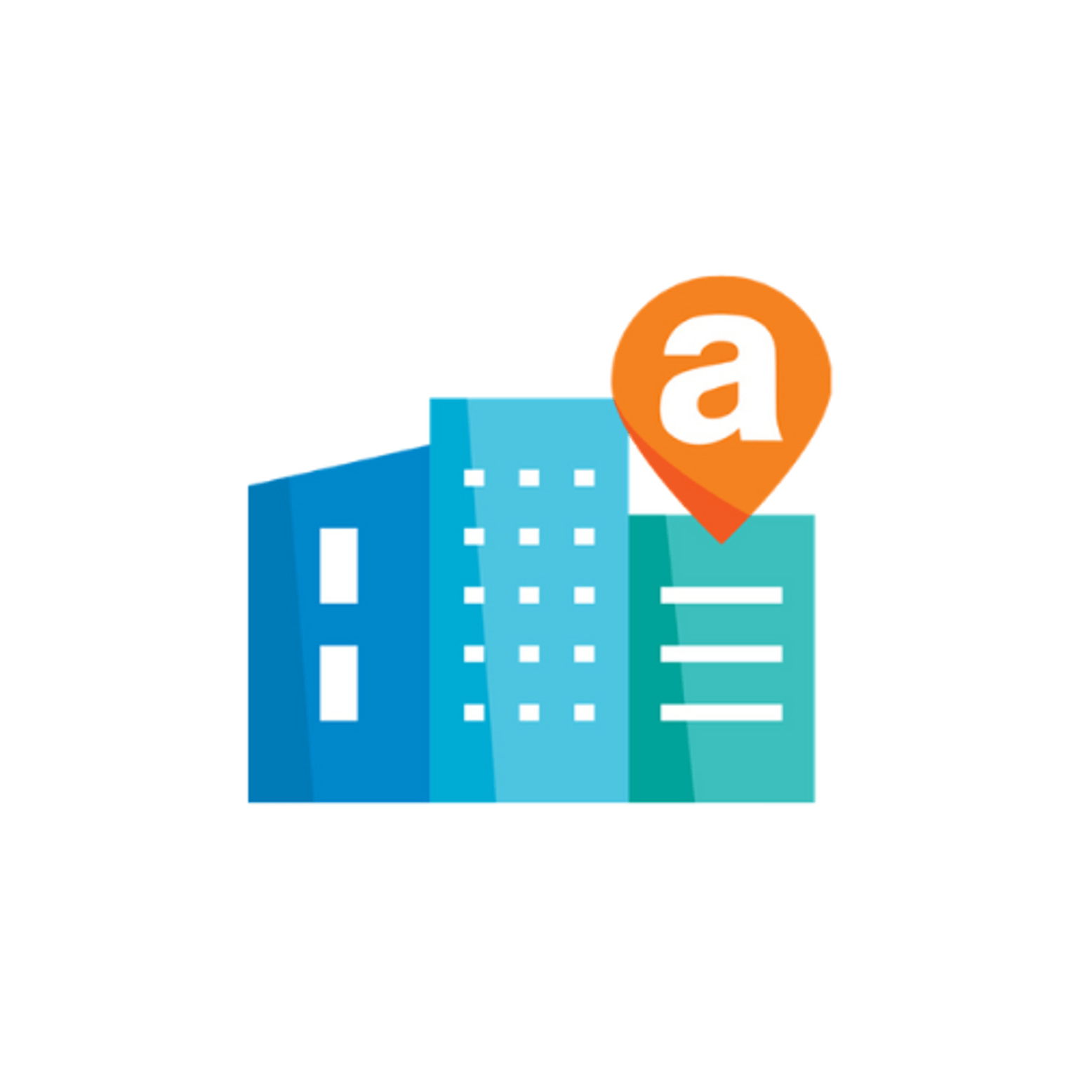 Our focus icon Icon of buildings with 'A' in location pin to represent asbestos