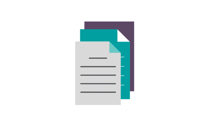 Icon featuring documents to represent publications 